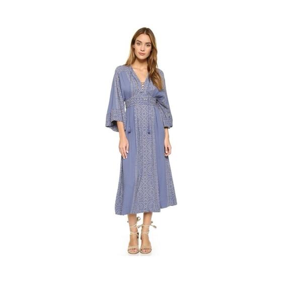 NEW NWT Free People Modern Kimono Maxi Dress Printed Sz 6 - Picture 1 of 3